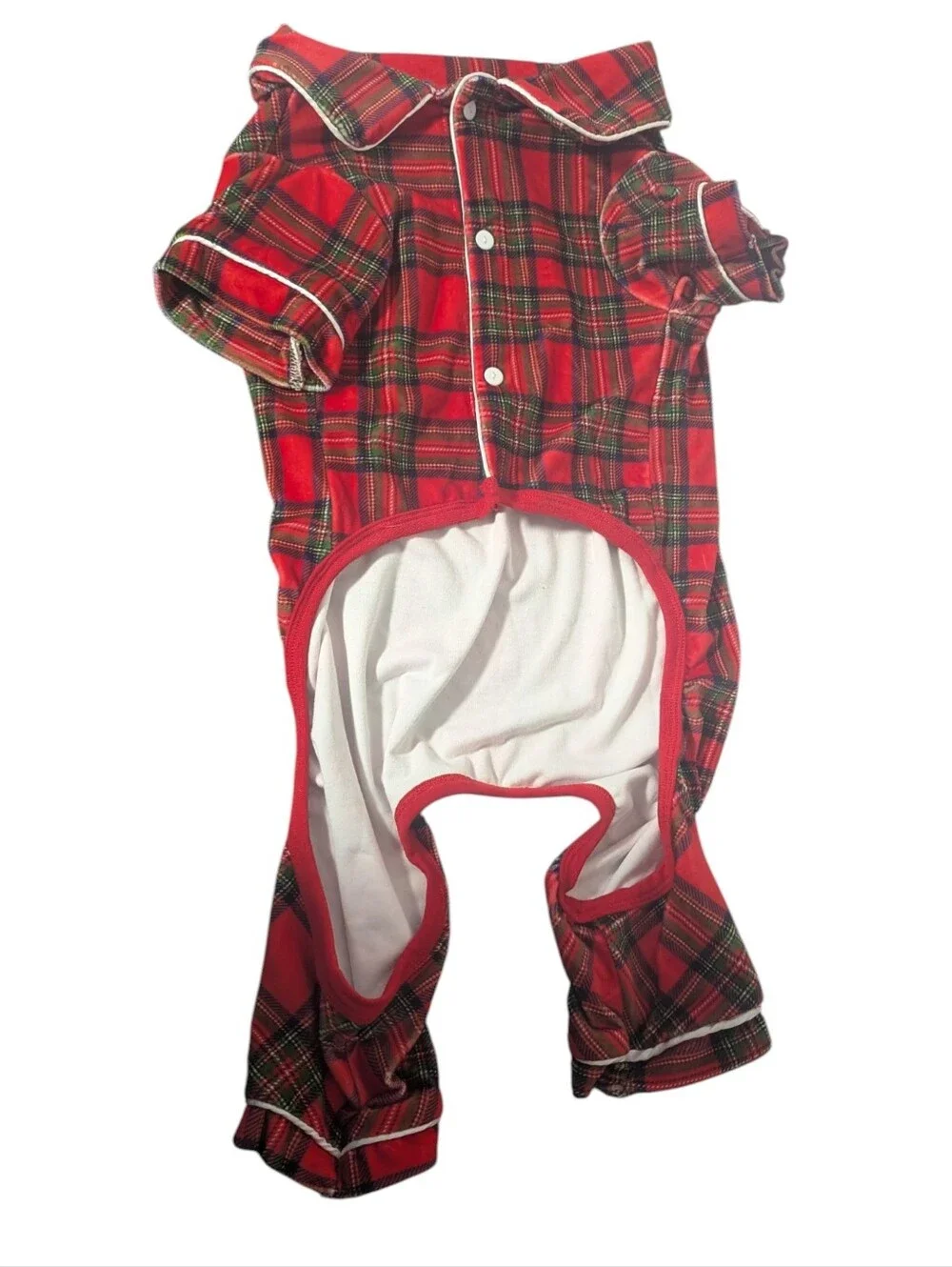 NWT Holiday Plaid Dog One-Piece Pajama XL